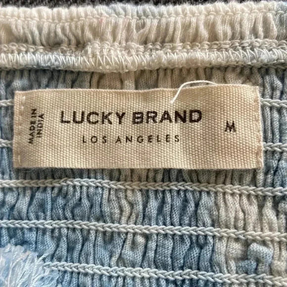 Lucky Brand |Short Sleeve Smocked Top - Picture 4 of 5